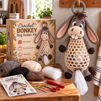 🔥Last Day 50% OFF - Crochet Animal Bag Holder DIY Kit – Cute & Functional Hanging Storage Craft Kit(📦Buy 2 Free Shipping)
