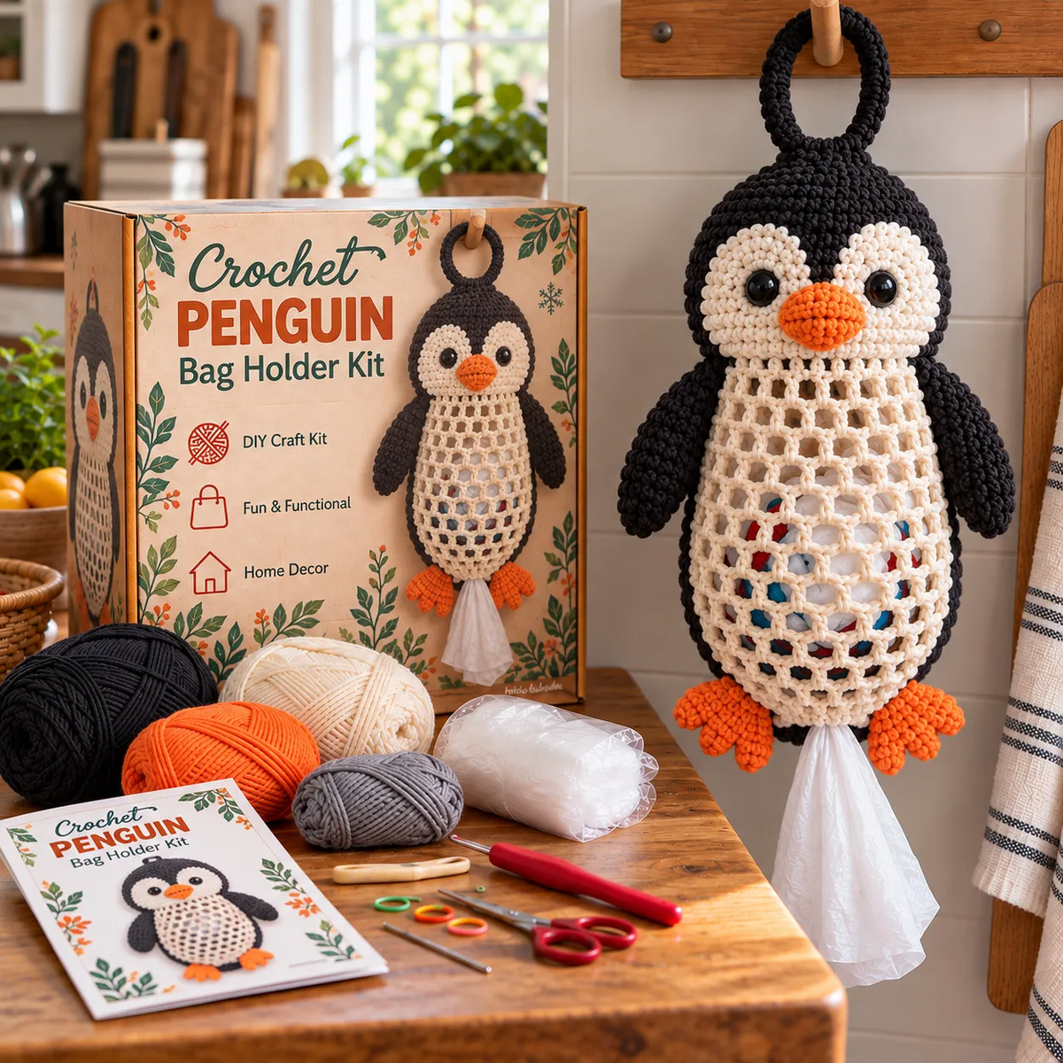 🔥Last Day 50% OFF - Crochet Animal Bag Holder DIY Kit – Cute & Functional Hanging Storage Craft Kit(📦Buy 2 Free Shipping)