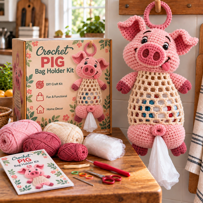 🔥Last Day 50% OFF - Crochet Animal Bag Holder DIY Kit – Cute & Functional Hanging Storage Craft Kit(📦Buy 2 Free Shipping)