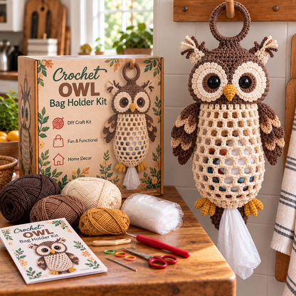🔥Last Day 50% OFF - Crochet Animal Bag Holder DIY Kit – Cute & Functional Hanging Storage Craft Kit(📦Buy 2 Free Shipping)