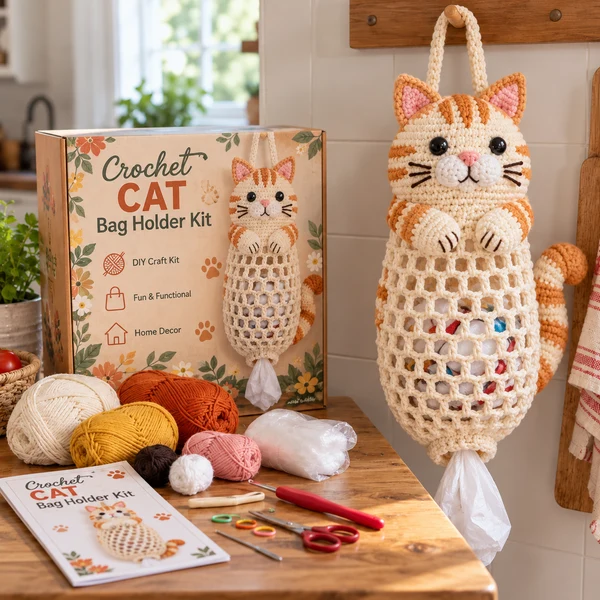 🔥Last Day 50% OFF - Crochet Animal Bag Holder DIY Kit – Cute & Functional Hanging Storage Craft Kit(📦Buy 2 Free Shipping)