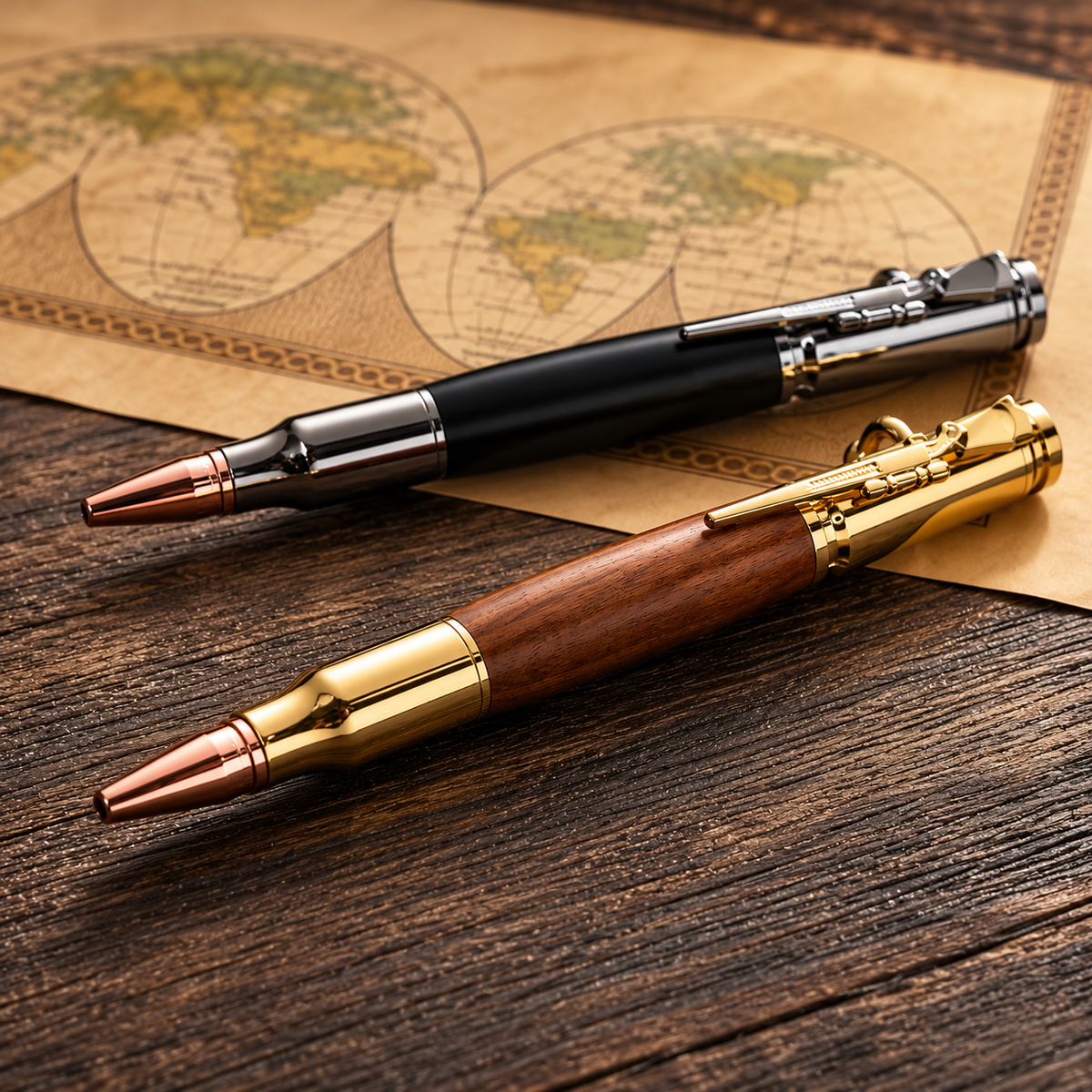 🖊100% Handmade Bolt Action Wooden Bullet Pen | Crafted From Real Wood & Bullet Casing
