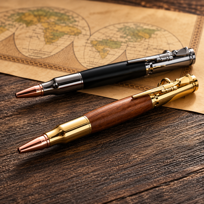 🖊100% Handmade Bolt Action Wooden Bullet Pen | Crafted From Real Wood & Bullet Casing