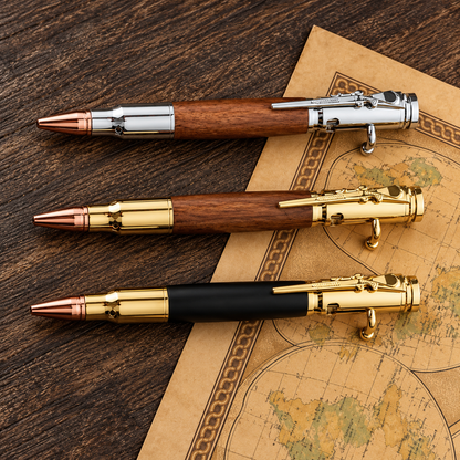 🖊100% Handmade Bolt Action Wooden Bullet Pen | Crafted From Real Wood & Bullet Casing
