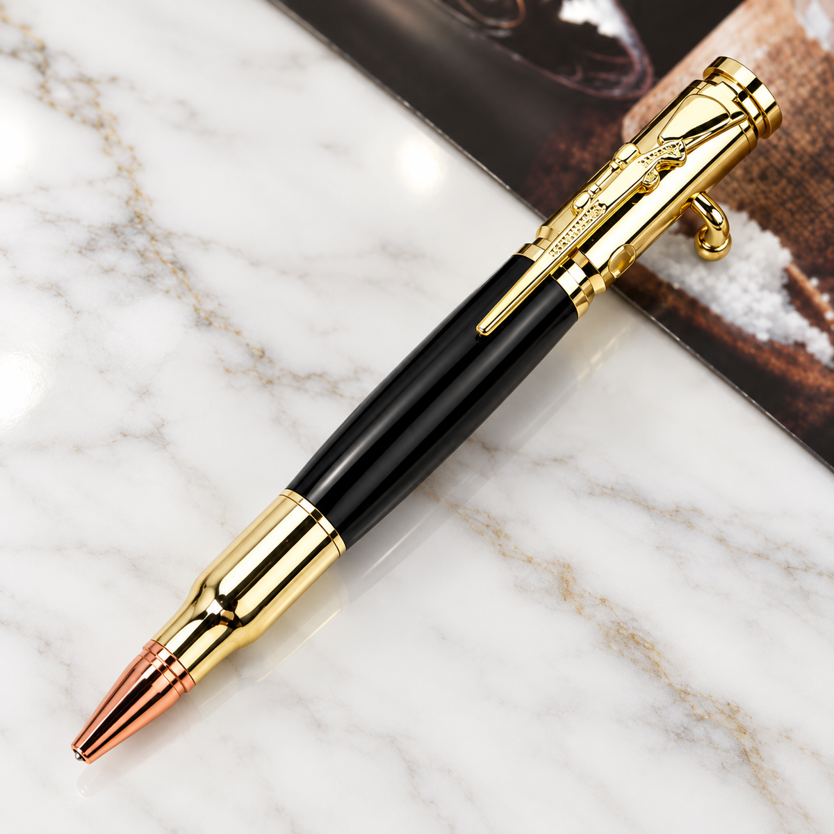 🖊100% Handmade Bolt Action Wooden Bullet Pen | Crafted From Real Wood & Bullet Casing