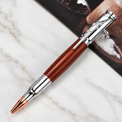 🖊100% Handmade Bolt Action Wooden Bullet Pen | Crafted From Real Wood & Bullet Casing