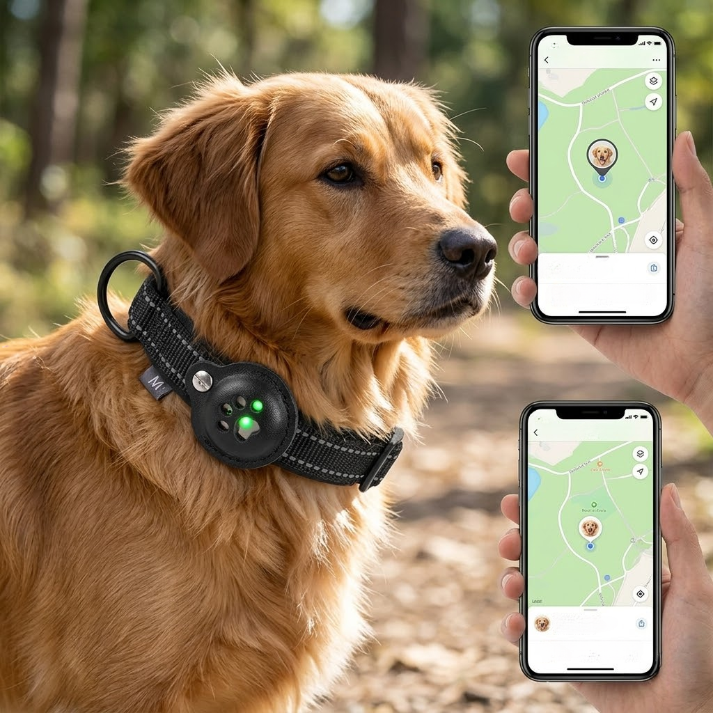 Dog Collar with Tracker Holder