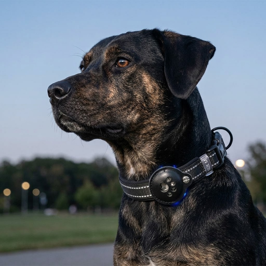 Dog Collar with Tracker Holder