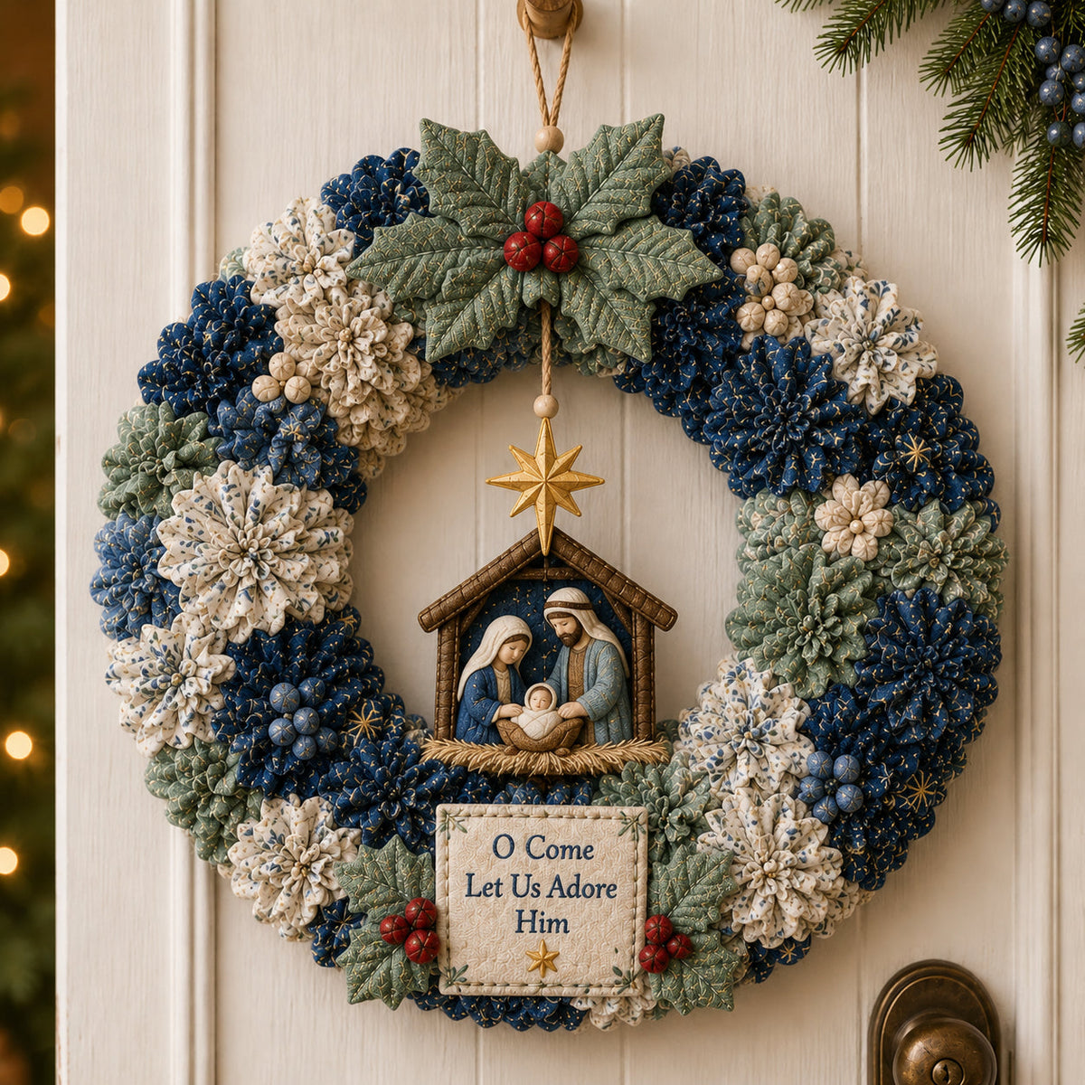 🔥LAST DAY 49% Off Last Day -🎄 3D Fabric Poke Wreath DIY Kit(📦Buy 2 Free Shipping)