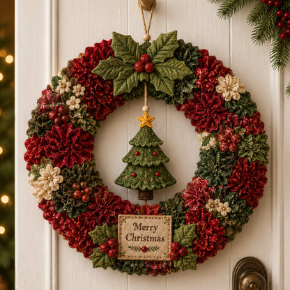 🔥LAST DAY 49% Off Last Day -🎄 3D Fabric Poke Wreath DIY Kit(📦Buy 2 Free Shipping)