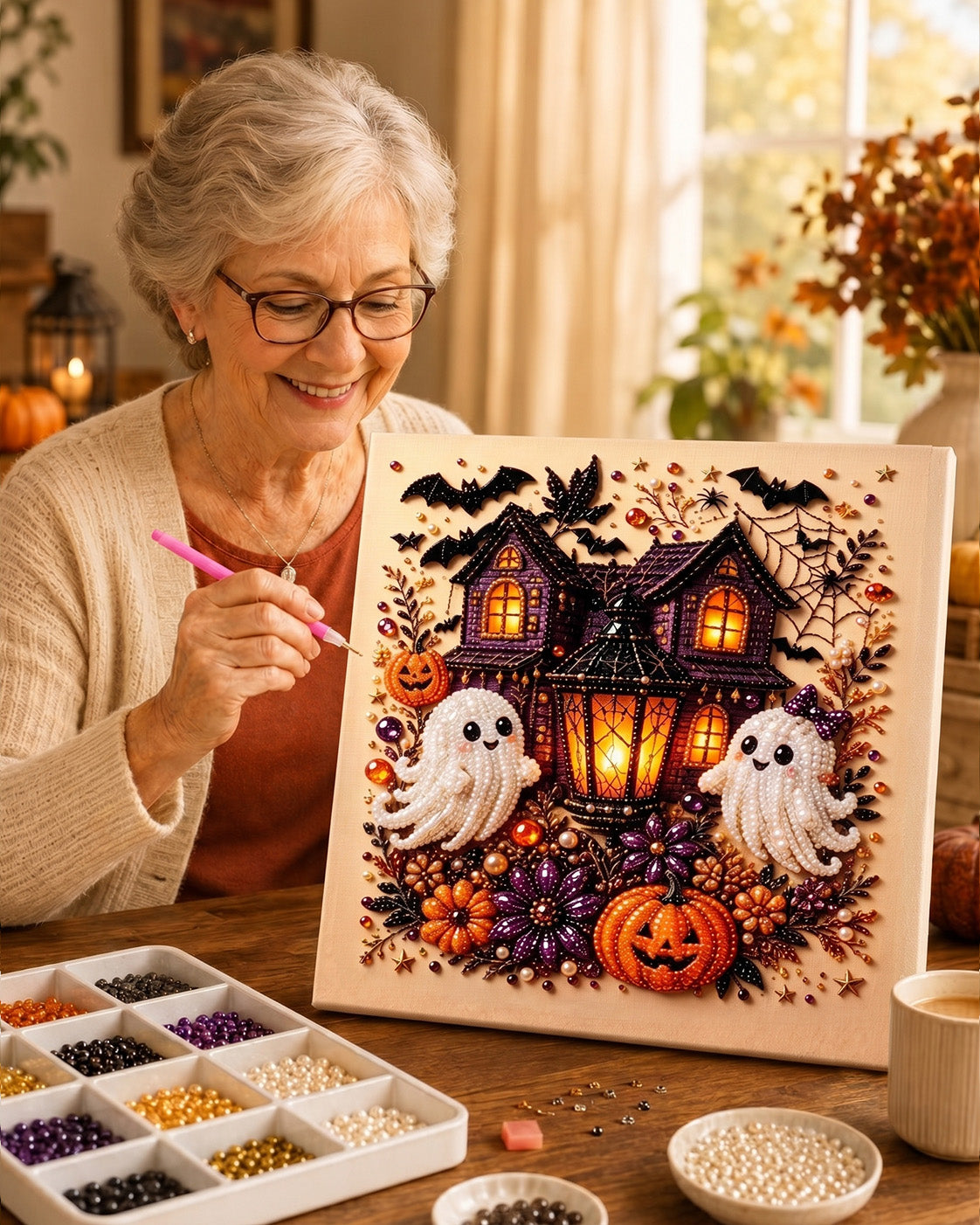 ⚡️ Last Day: 49% OFF – Limited-Edition Halloween Pearl Art DIY Kit 👻✨ Create Spooky-Cute Magic with Tiny Pearls(📦Buy 2 Free Shipping)