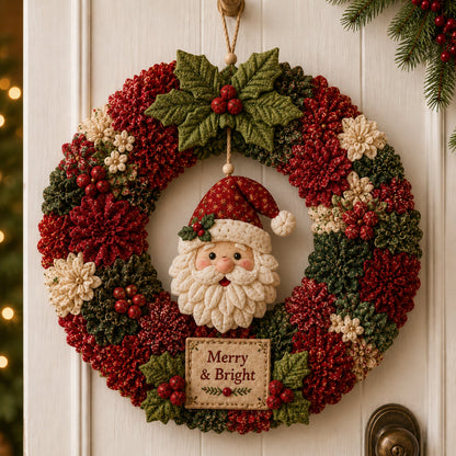 🔥LAST DAY 49% Off Last Day -🎄 3D Fabric Poke Wreath DIY Kit(📦Buy 2 Free Shipping)