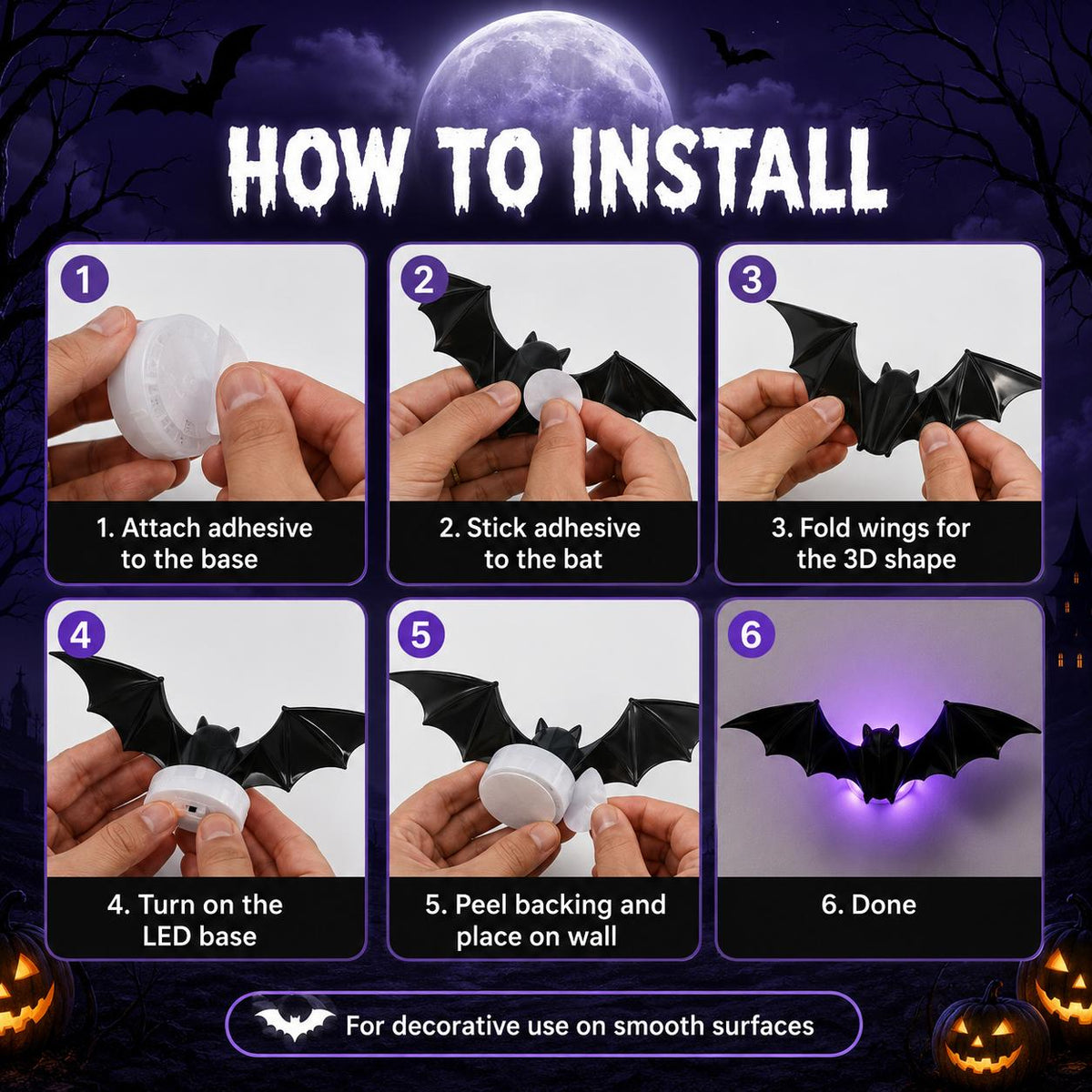 💥 LAST DAY 50% OFF - 3D Bat Light LED - Decorations Buy more, save more — up to 70% off! (📦Free shipping on orders over $45.98)