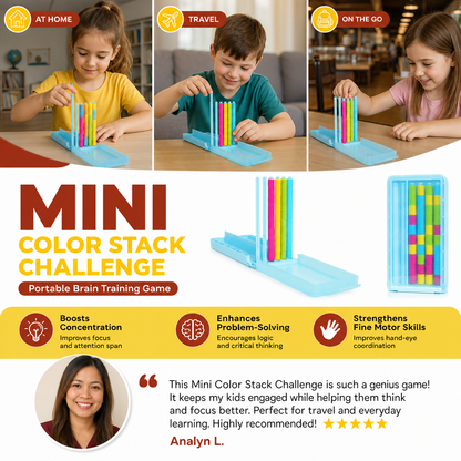 🔥LAST DAY 49% Off Last Day - Mini Color Stack Challenge – Portable Brain Training Game(📦Buy 2 Free Shipping)