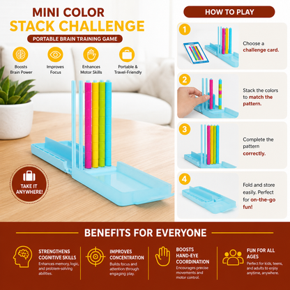 🔥LAST DAY 49% Off Last Day - Mini Color Stack Challenge – Portable Brain Training Game(📦Buy 2 Free Shipping)
