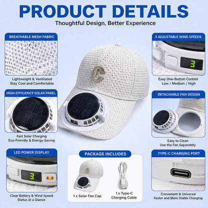 WestPawPets™ Solar Cooling Fan Baseball Cap