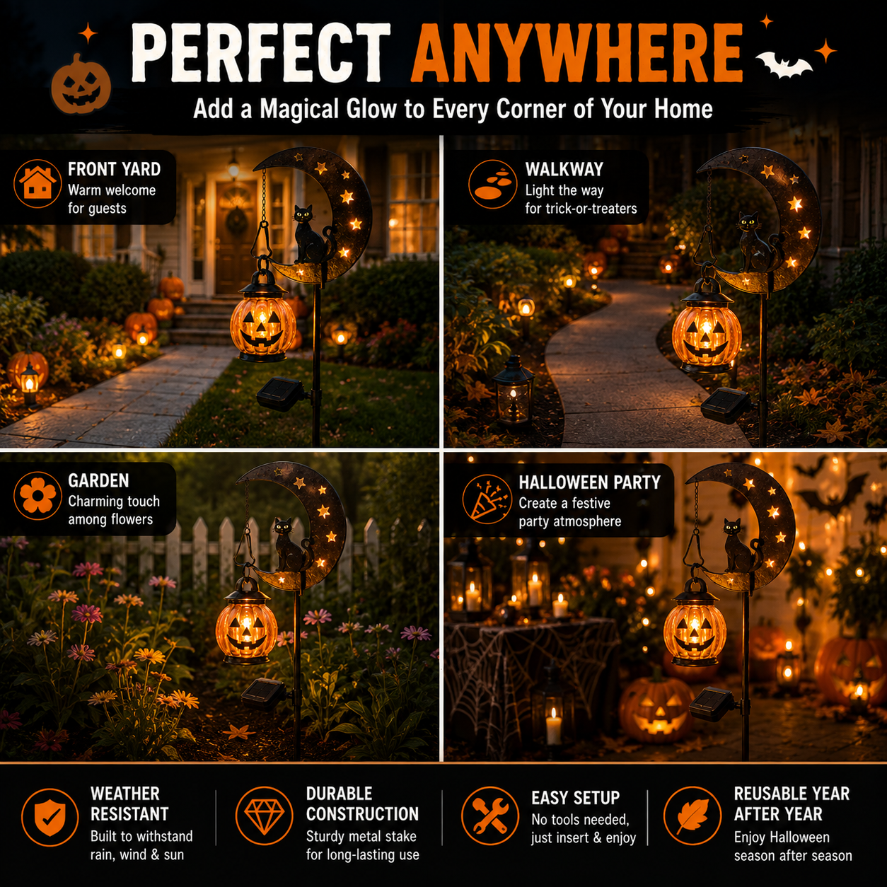 🎃 49% OFF Halloween Pumpkin Moon Stake Lights – Early Bird Deal