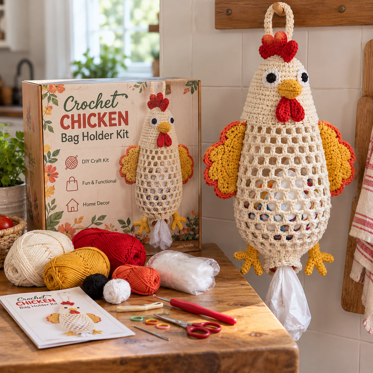 🔥Last Day 50% OFF - Crochet Animal Bag Holder DIY Kit – Cute & Functional Hanging Storage Craft Kit(📦Buy 2 Free Shipping)