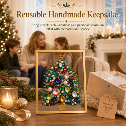 🔥 LAST DAY 49% OFF – 🎄 DIY Jeweled Christmas Tree Art Kit | Colorful Gems, Pearls, Paints & Gold-Tone Floating Display Frame 💎✨(📦Buy 2 Free Shipping)